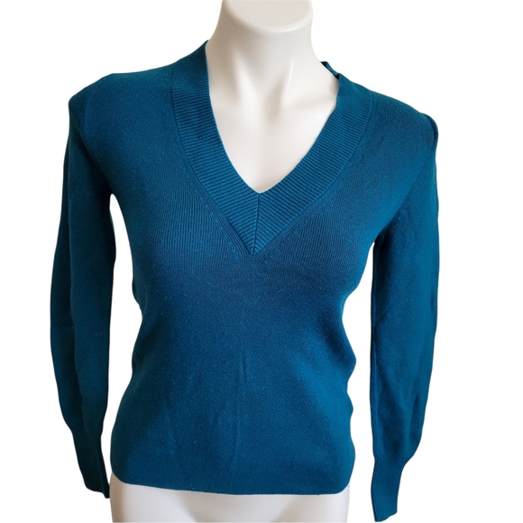 Banana Republic Sweaters - Banana Republic Petite Small V Neck Sweater Green/Blue
